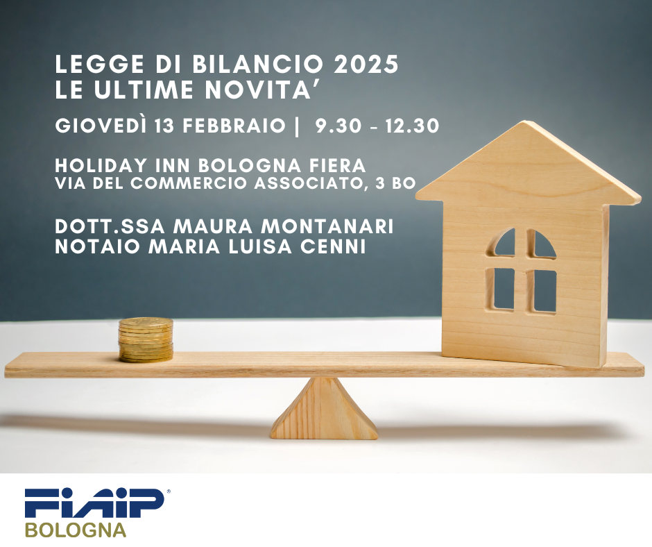 Scopri di più sull'articolo BOLOGNA – 13/02/2025 | Legge di bilancio 2025 – Le ultime novità